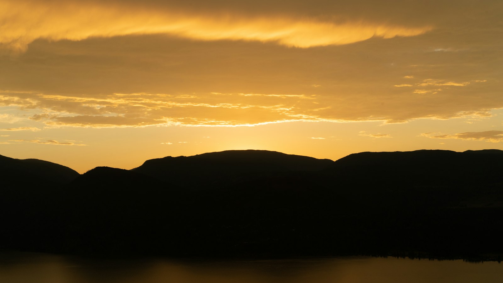 Okanagan Lake and the hills around Vernon on a clear summer afternoon